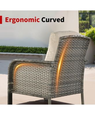 4 Pieces Patio Fruniture Set,Outdoor Wicker Sofa with Outdoor Wicker Sofa with Chairs,Coffee Table,High Back Loveseat with Thickened Cushion