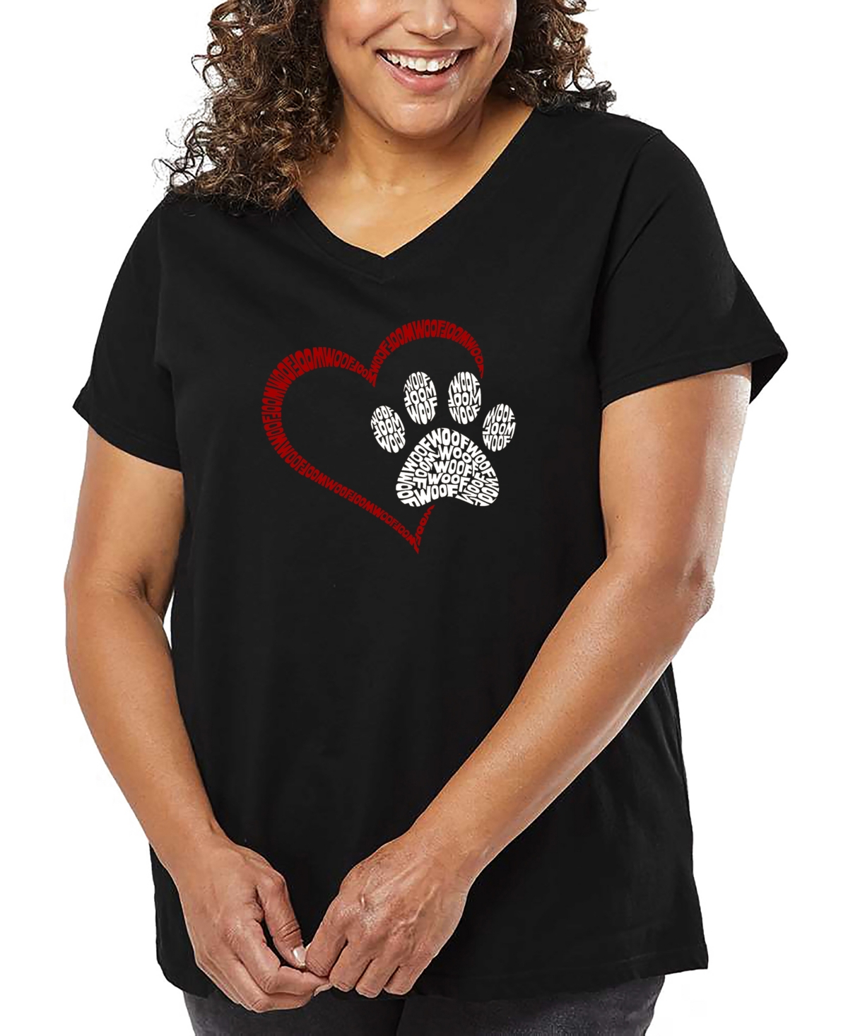 La Pop Art Plus Size Have Yourself A Merry Little Christmas Word Art V-neck T-shirt In Multi
