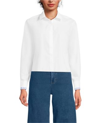 Women's Carefree Cotton Shirt with Removable Bow