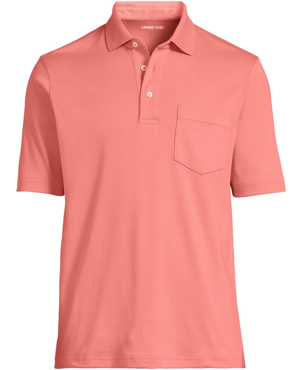 Lands' End Men's Short Sleeve Cotton Supima Polo Shirt with Pocket
