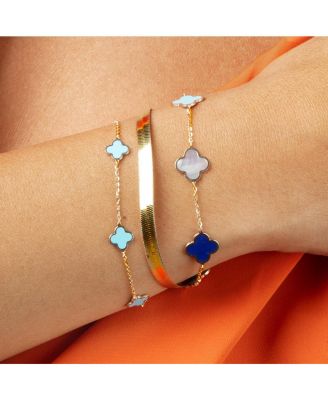 Large Herringbone Bracelet 14K Yellow Gold - 5 millimeters - 8 inches