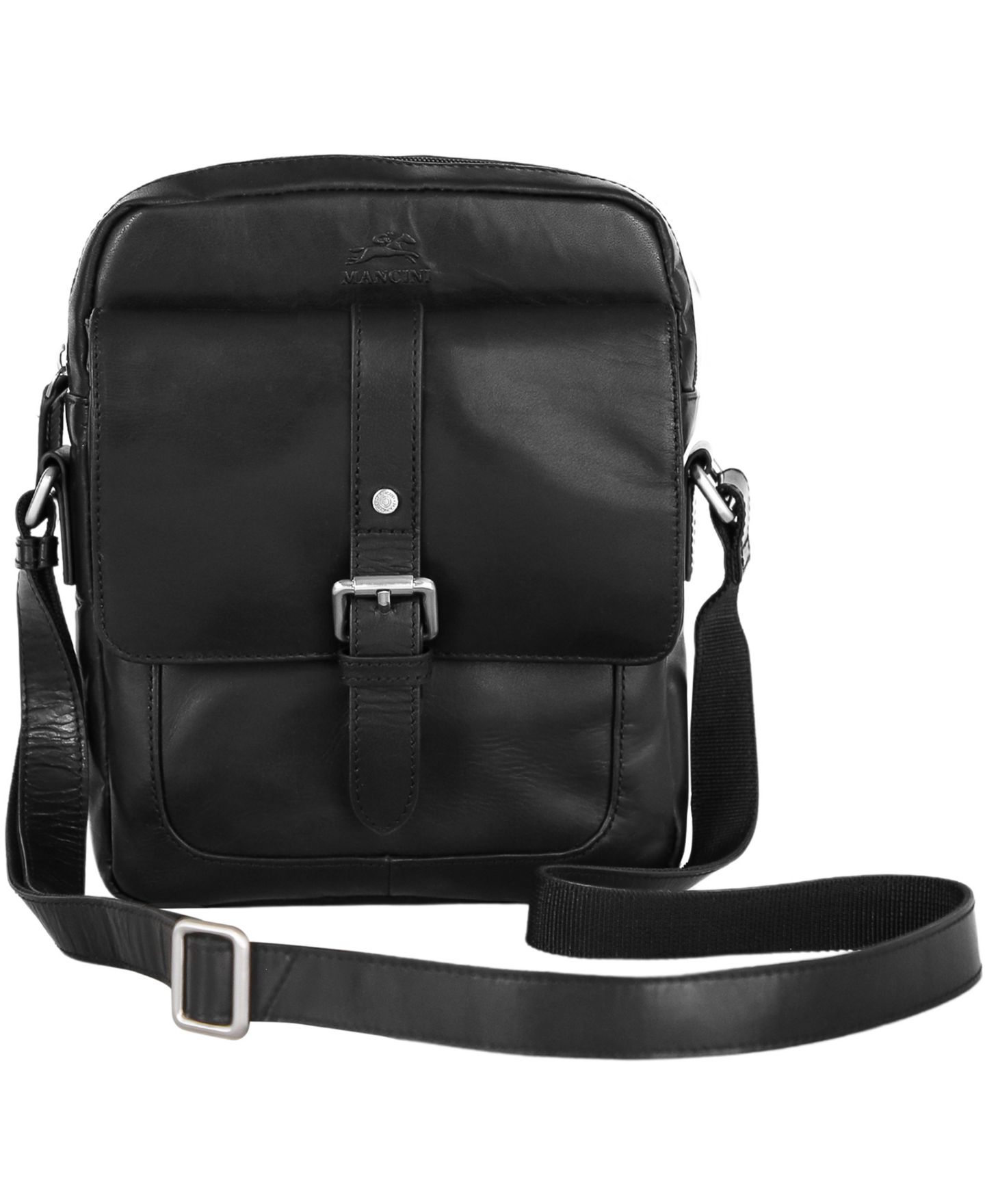 Мужская сумка Mancini Leather Crossbody, цвет: Чёрный — фото 1