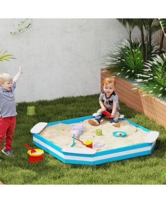 Kids box, Wooden Pit w/ 4 Corner Seats, Bottom Liner