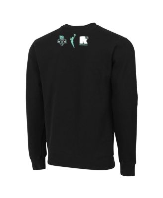 Men's and Women's Black New York Liberty Pennant Crewneck Pullover Sweatshirt