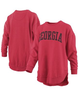 Women's Red Georgia Bulldogs M&eacute;lange Poncho Vintage Fleece Long Sleeve Pullover Sweatshirt