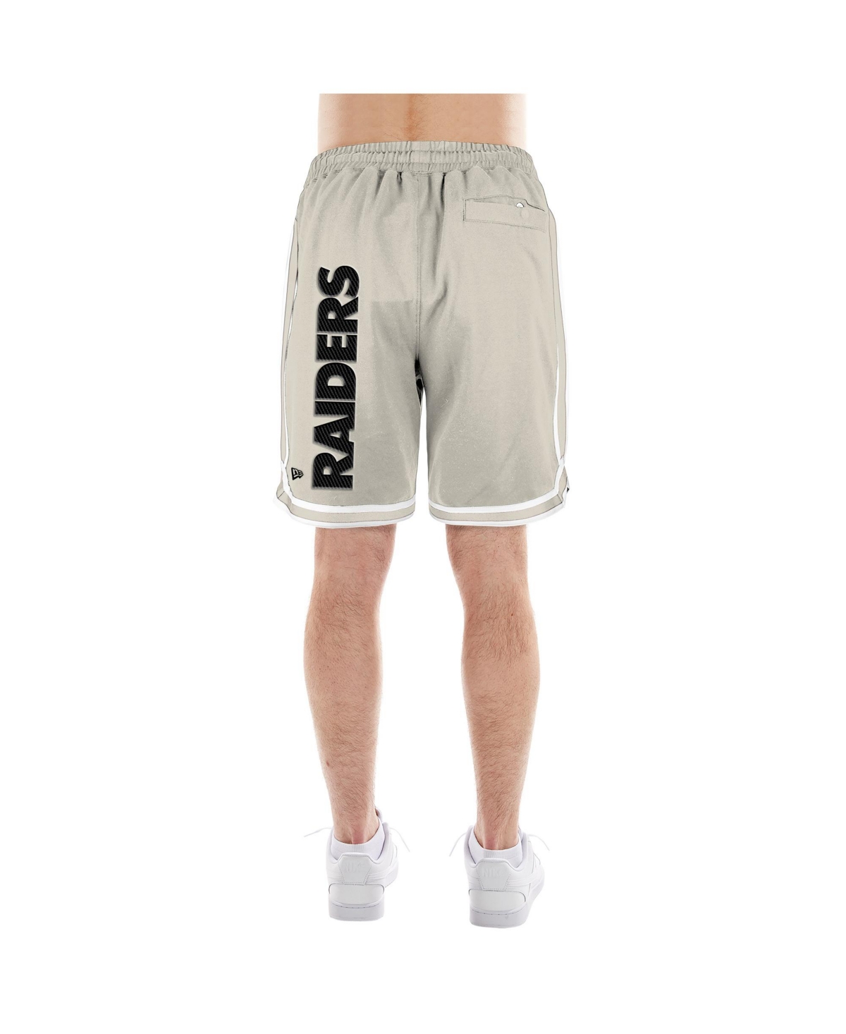 New Era Men's Light Beige Las Vegas Raiders Stone Multi Patch Shorts In Neutral