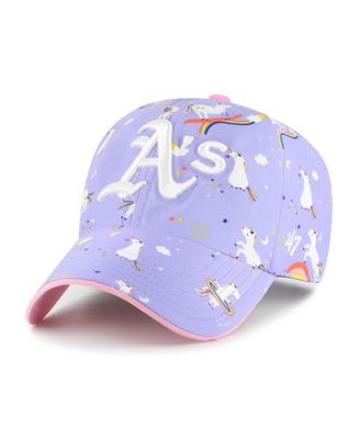 '47 Brand - Big Girls&nbsp;Lavender Athletics Unicorn clean up Adjustable Hat