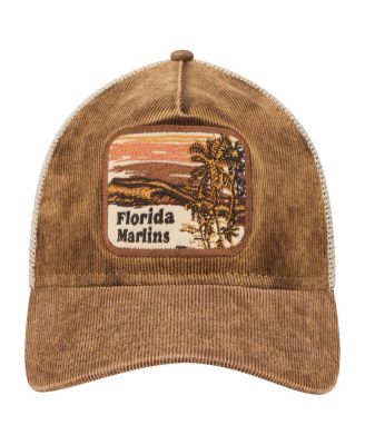 Men's Dark Brown Florida Marlins Vintage Landscape 9TWENTY A-Frame Adjustable Trucker Hat