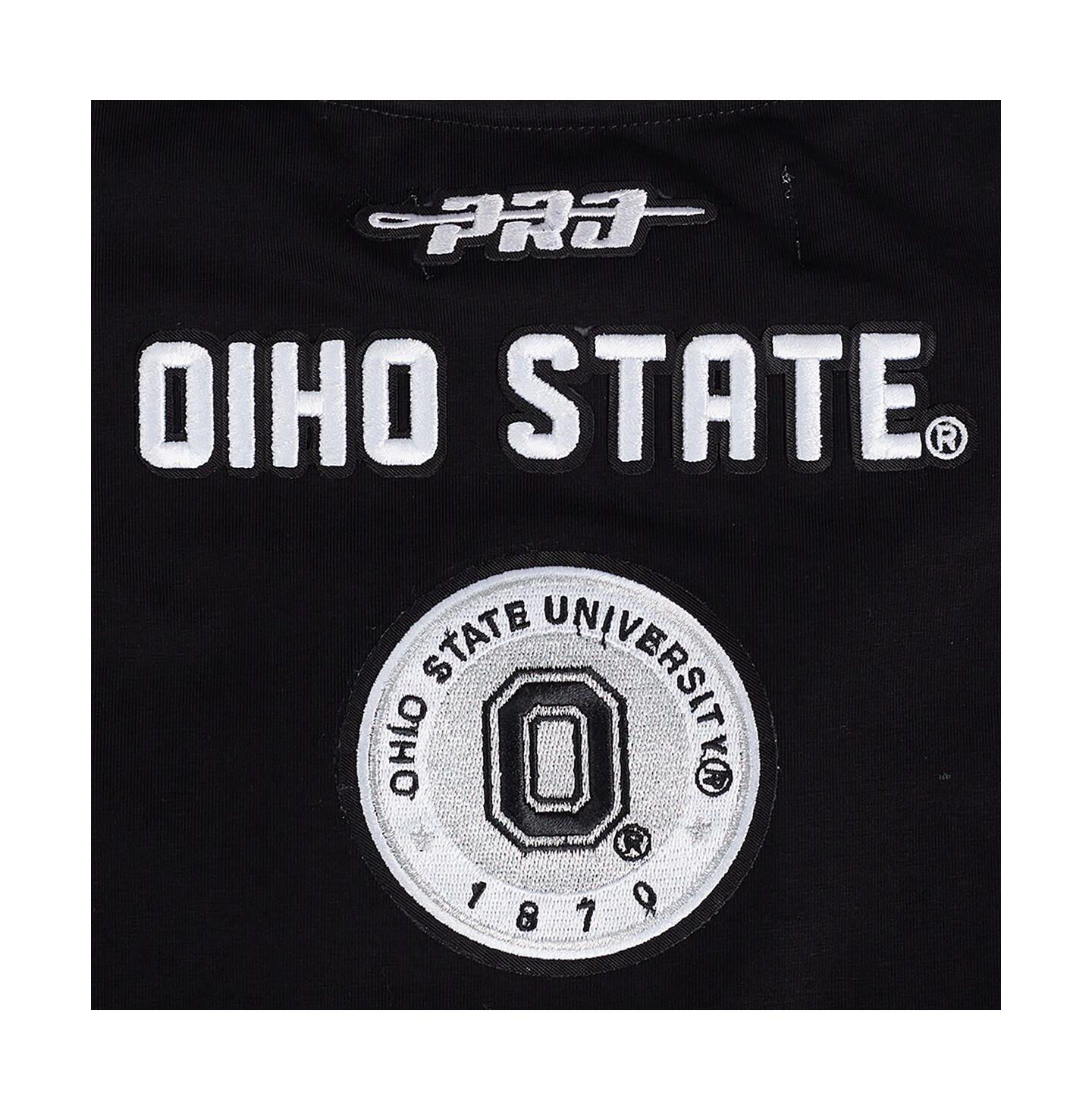 Женская футболка Pro Standard Black Ohio State Buckeyes Rhinestone Boxy Cropped — фото 3
