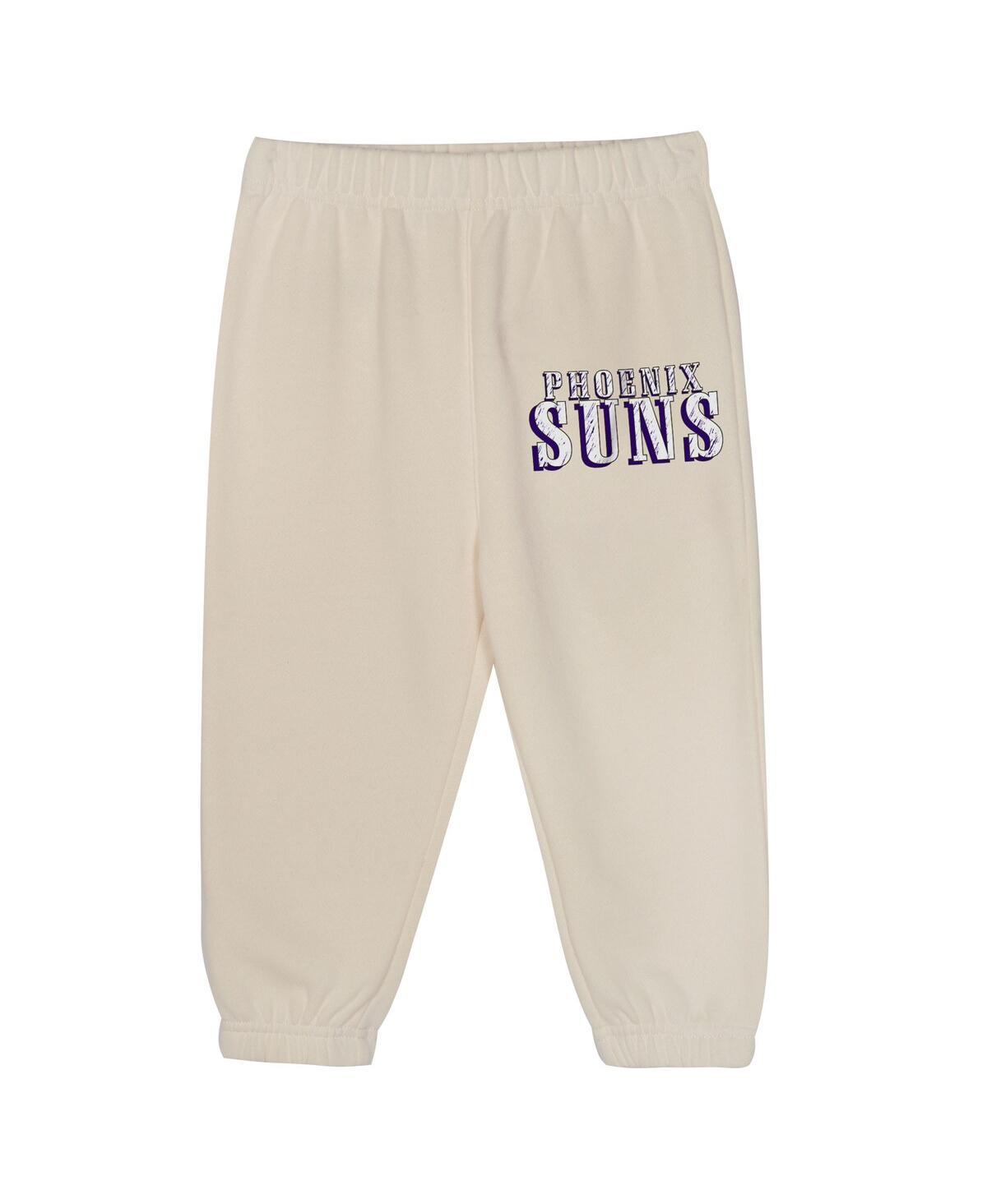 Mitchell & Ness Toddler 2-piece Cream Phoenix Suns Hang Time Oversized Pullover Hoodie And Pants Set In Neutral
