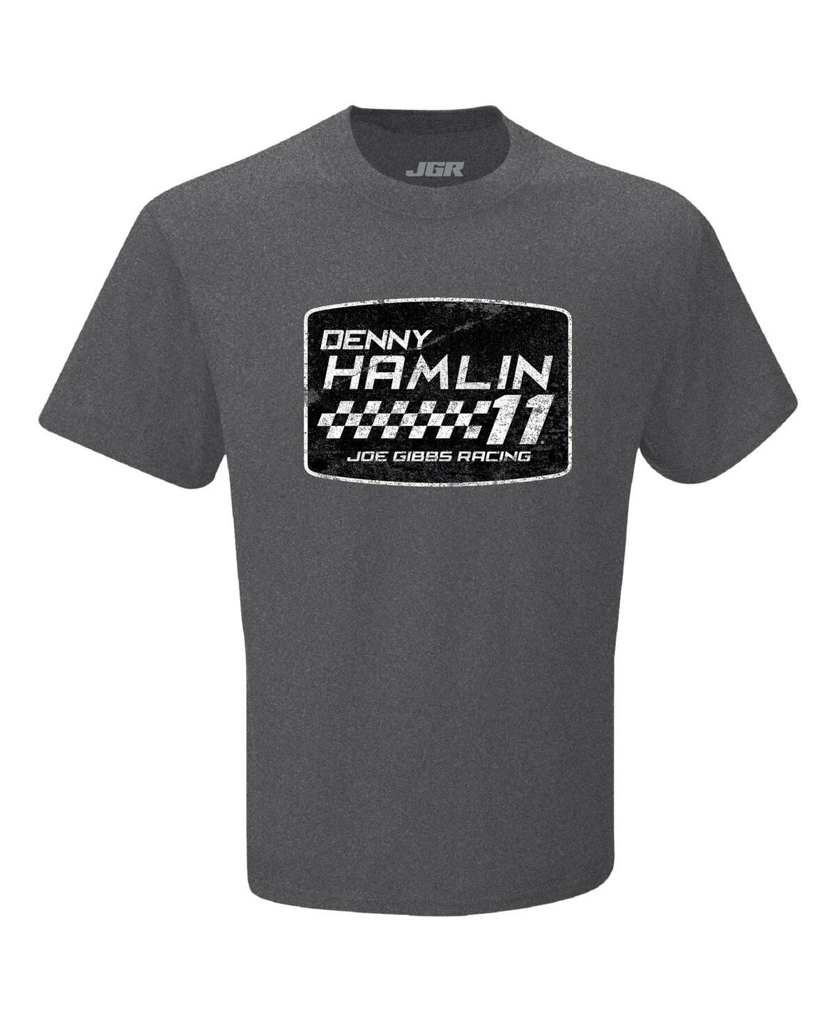 Joe Gibbs Racing Team Collection Men's Heather Charcoal Denny Hamlin Vintage T-shirt In Gray