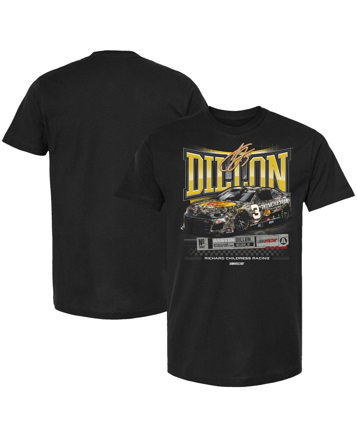 Richard Childress Racing Team Collection Men's Black Austin Dillon Downforce T-shirt In Black