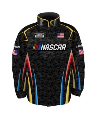 Men's Black NASCAR Full-Snap Nylon Uniform Jacket