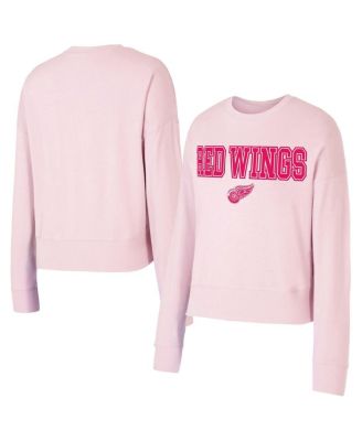 Concepts Sport - Women's Sport Pink Detroit Red Wings Tonal Pullover Tri-Blend Sweatshirt