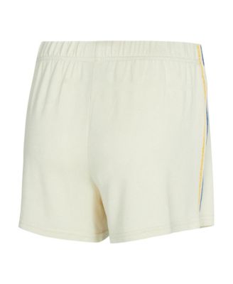 Women's 2-Piece Cream Golden State Warriors Kaki Hacci Knit Long Sleeve Top and Shorts Set