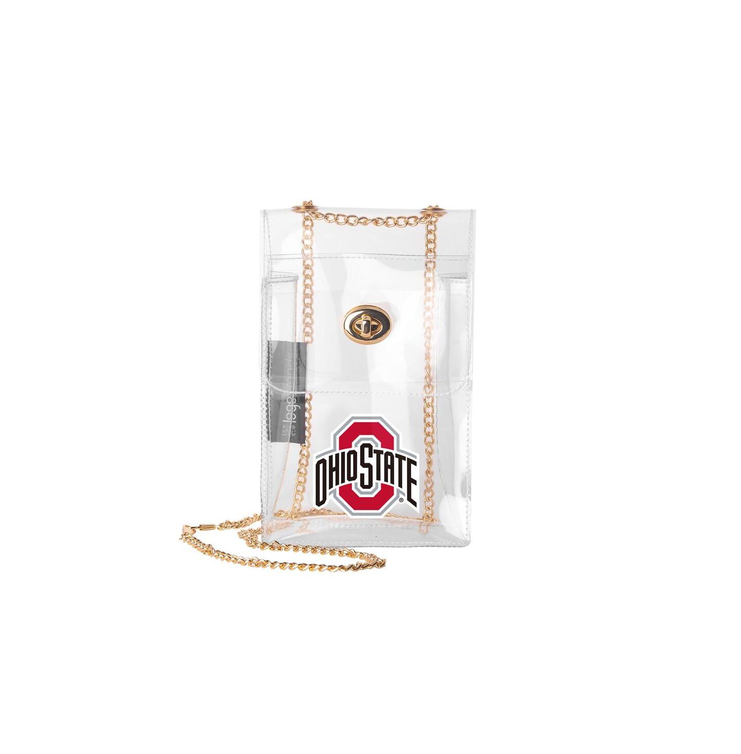 Женская сумка Logo Brands Ohio State Buckeyes Clear Essential Crossbody Purse — фото 1