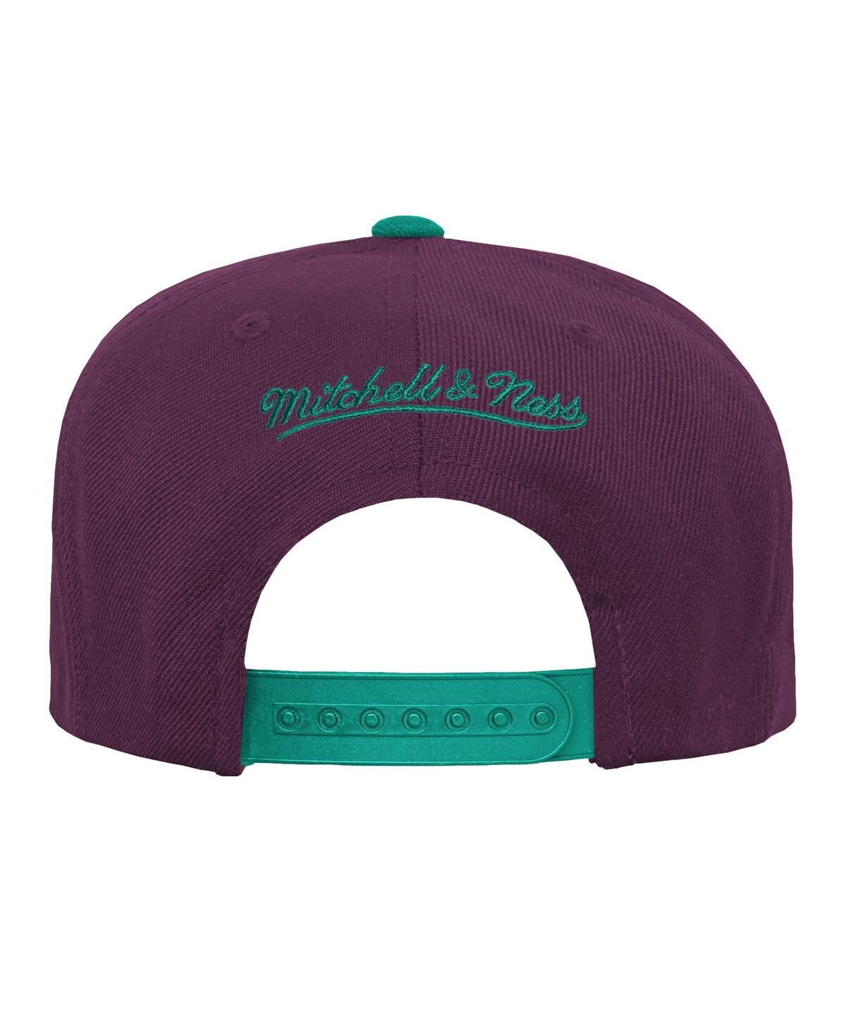 Mitchell & Ness Big Boys And Girls Maroon/green Anaheim Ducks Core Team Two-tone Snapback Hat In Brown