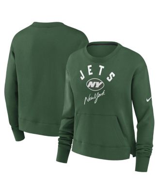 Nike - Women's Green New York Jets High Hip Fleece Pullover Sweatshirt