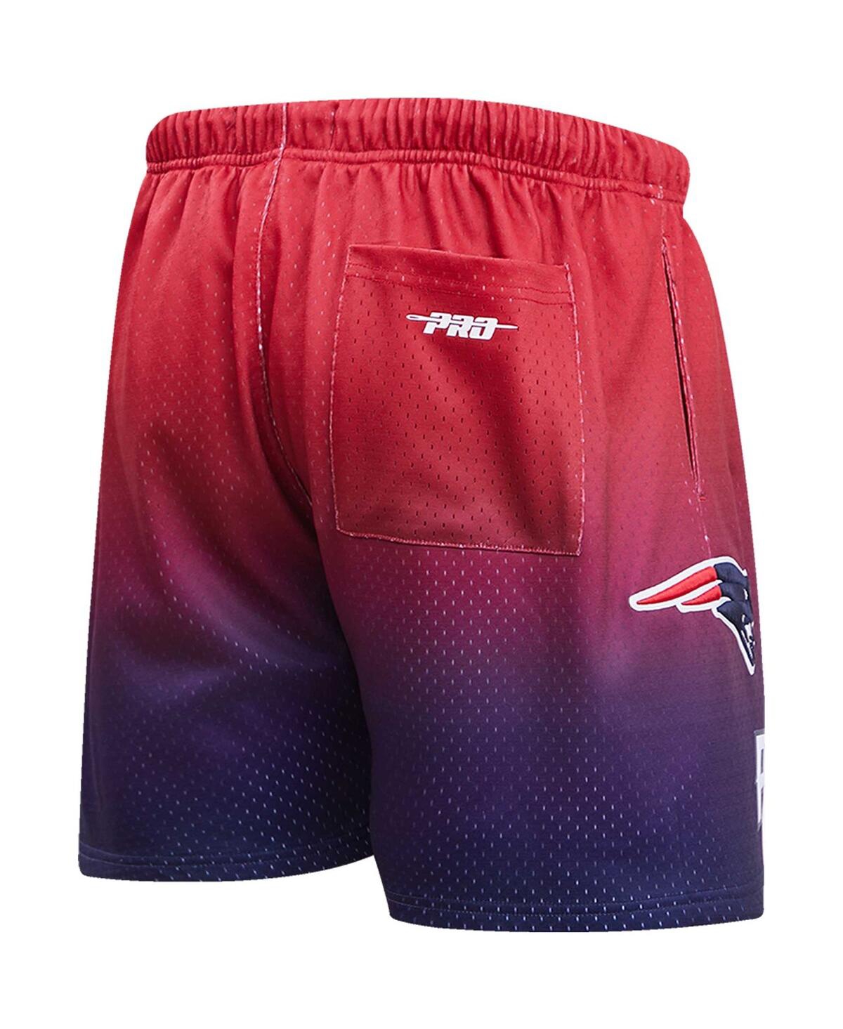 Pro Standard Men'sâ Navy/red New England Patriots Ombre Mesh Shorts In Gold