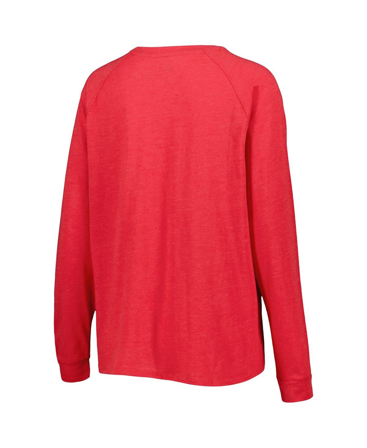 Concepts Sport Women's 2-pack Heather Red Washington Nationals Meter Knit Raglan Long Sleeve Top Shorts And Sleep S In Red