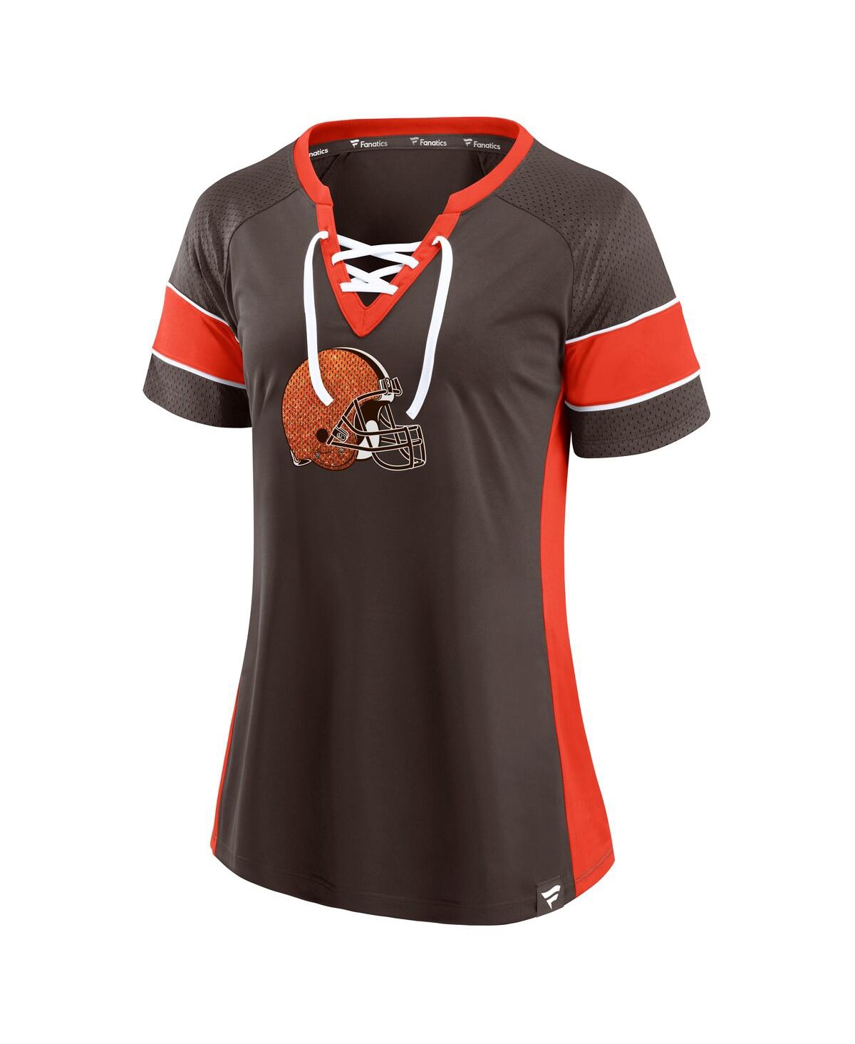 Fanatics Women's Brown Cleveland Browns Athena Lace-up Top In Multi