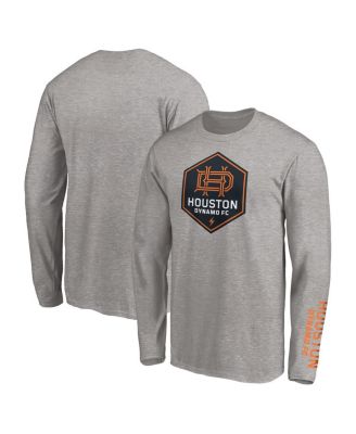 Fanatics - Men's Heather Gray Houston Dynamo Long Sleeve T-Shirt