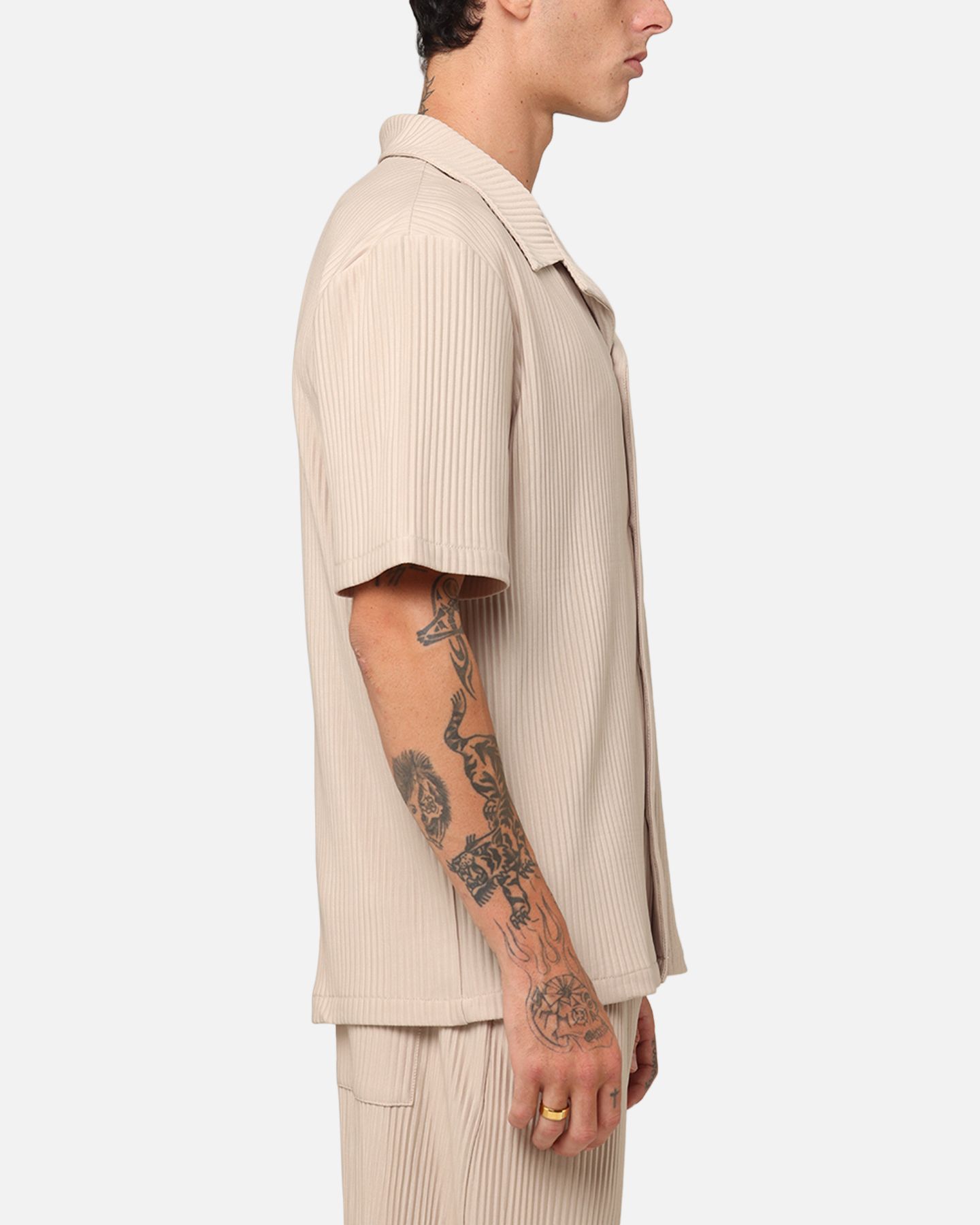Мужская рубашка XXIII Pleated Button Up, цвет: Рыжевато-коричневый — фото 5