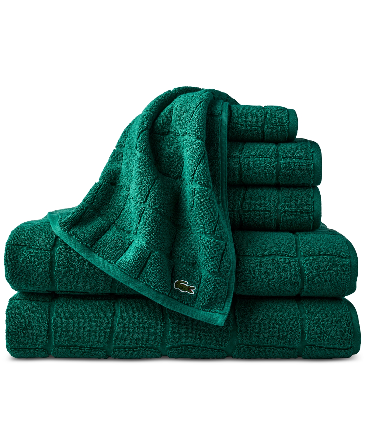 Lacoste Home Heritage Croc Scale Cotton Washcloth, 13" x