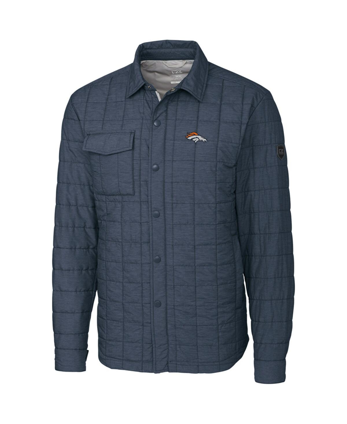 Cutter & Buck Men's Charcoal Denver Broncos Rainier Shirt Jacket In Gray