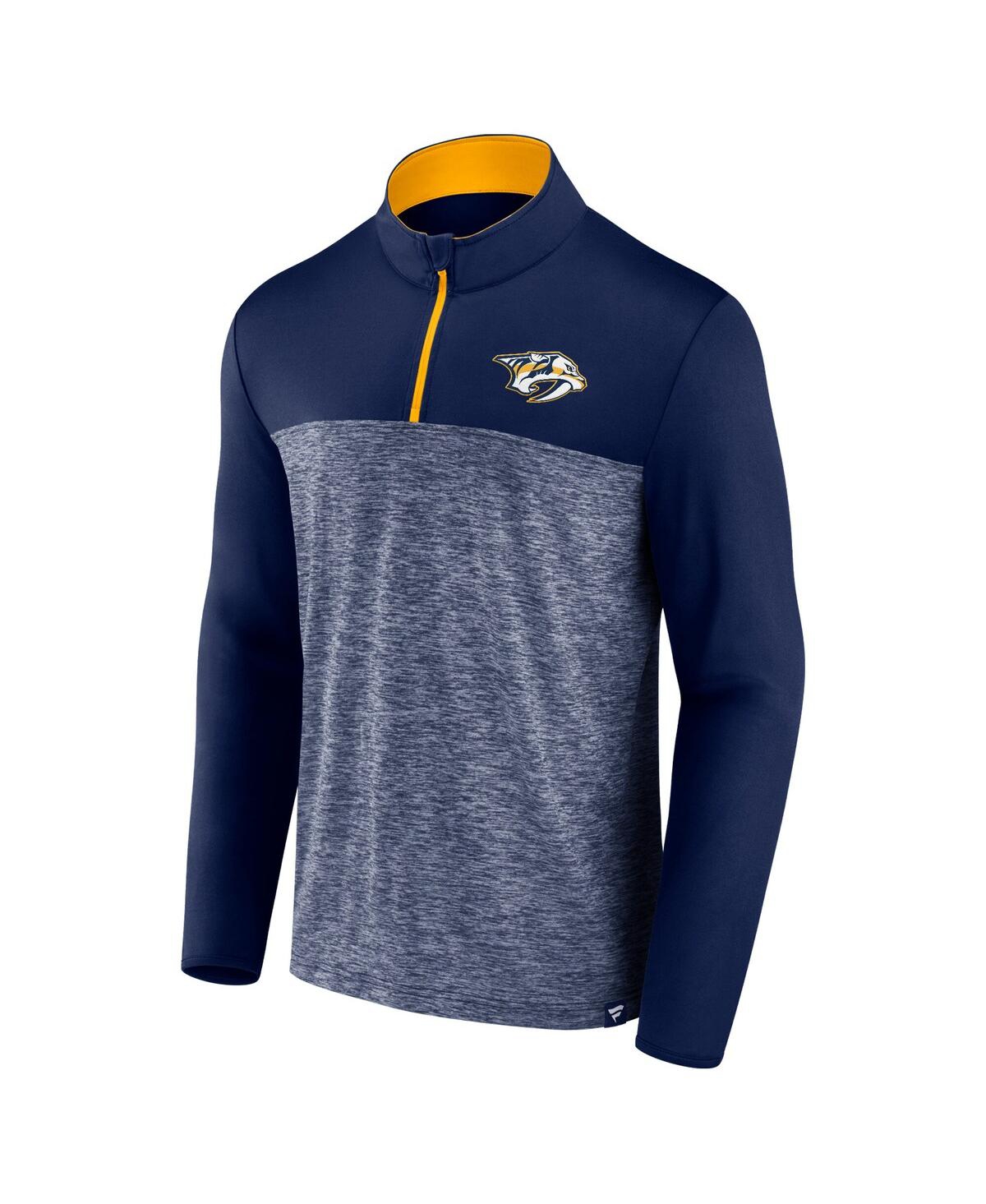 Fanatics Men's Navy Nashville Predators Iconic Defender Quarter-zip Jacket In Blue