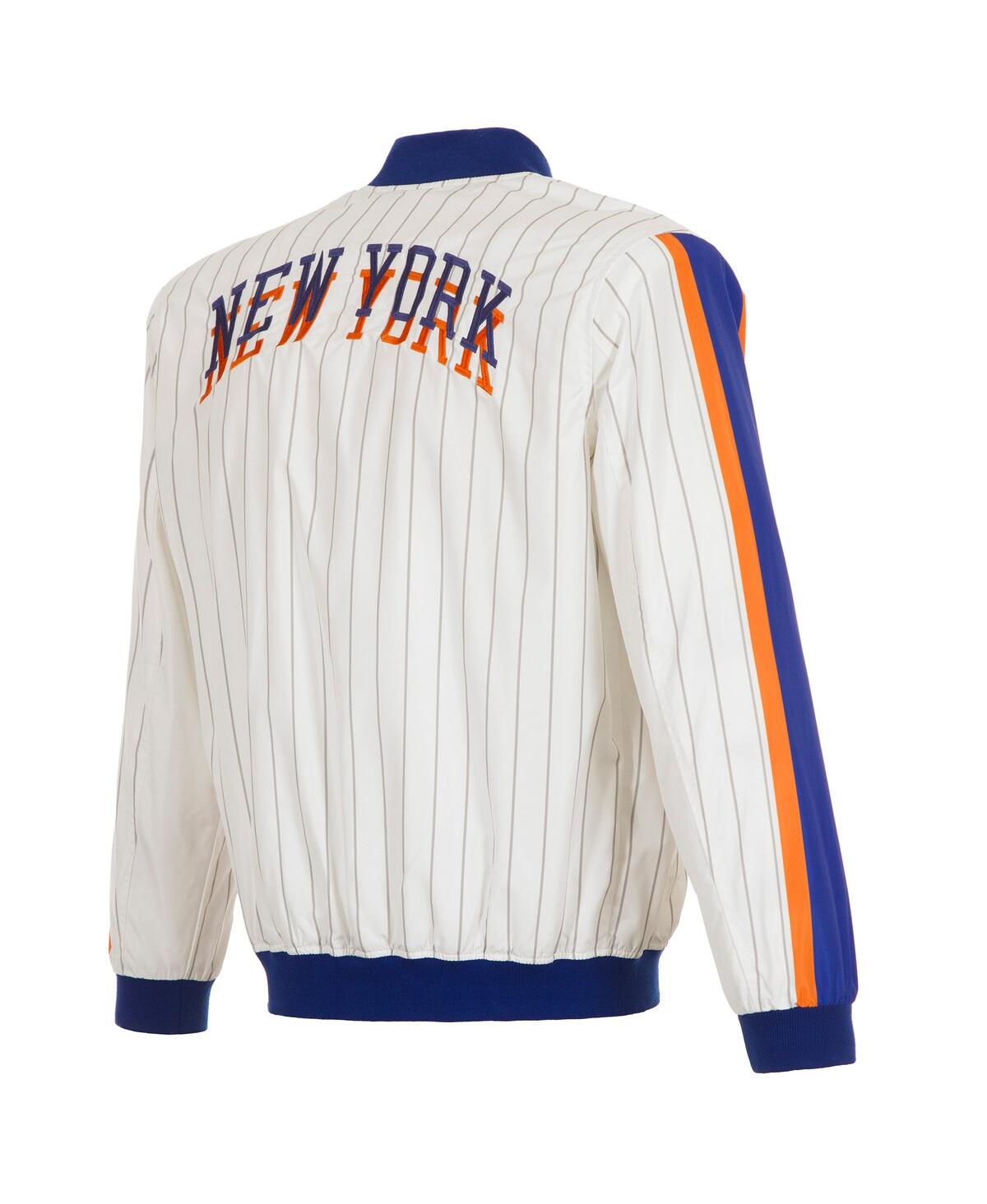 Jh Design Men'sâ White New York Knicks 2024/25 City Edition Full-zip Nylon Bomber Jacket In White