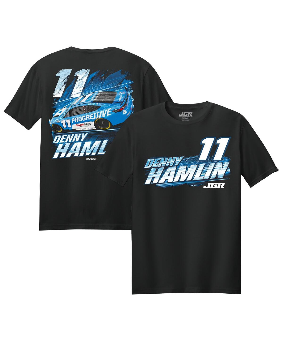 Joe Gibbs Racing Team Collection Men's Black Denny Hamlin Progressive Car T-shirt In Black