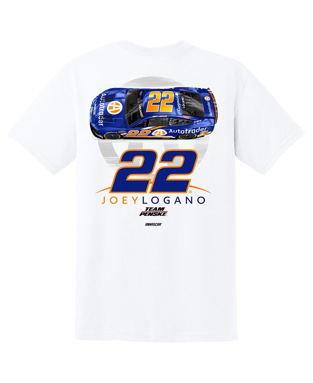 Team Penske Men's White Joey Logano Autotrader Car T-shirt In White
