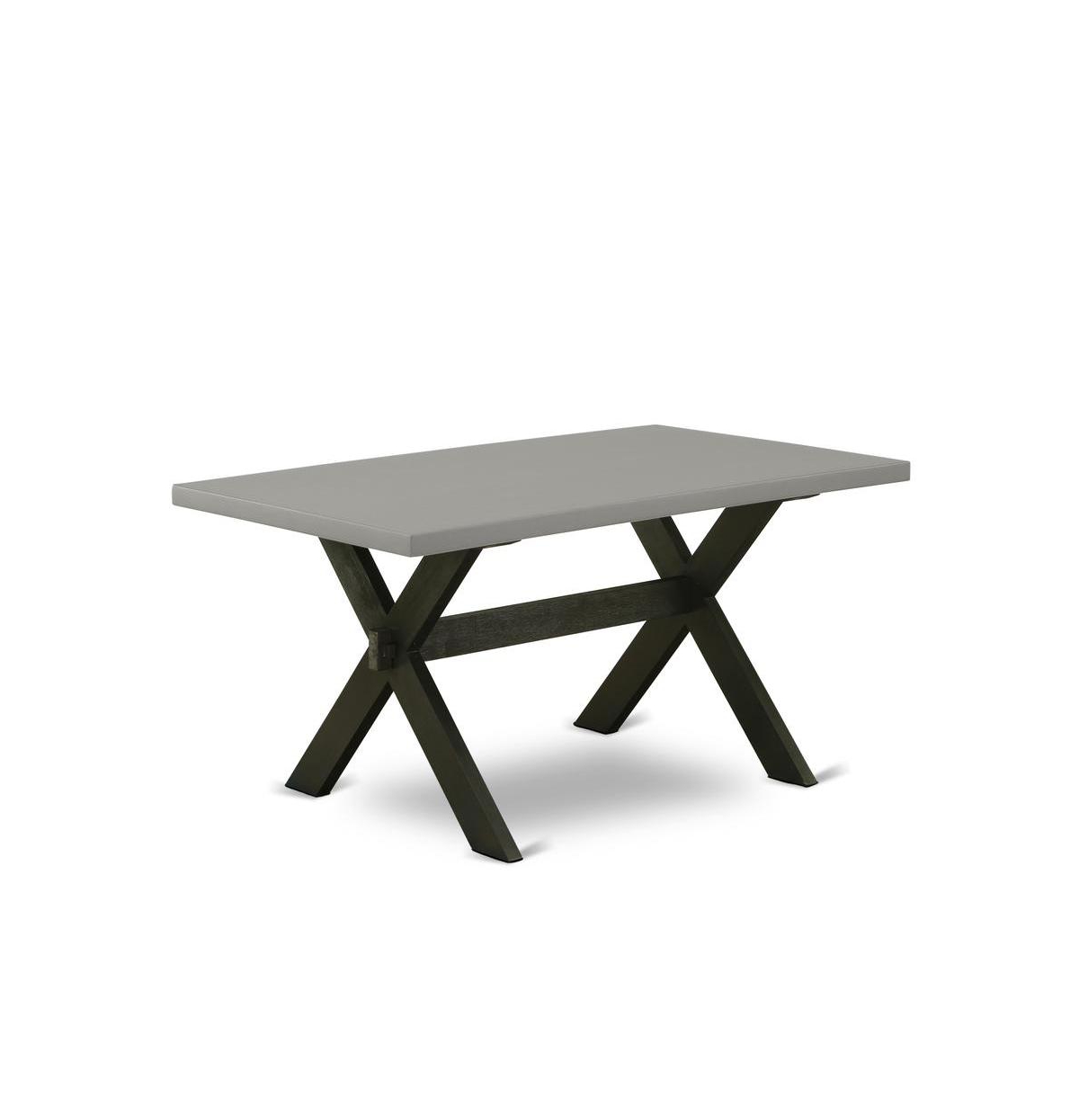 East West Furniture 5-Pc Dining Set Included 4 Dining chairs Upholstered Nails Head Seat and Stylish Chair Back and Rectangular Dining room Table with