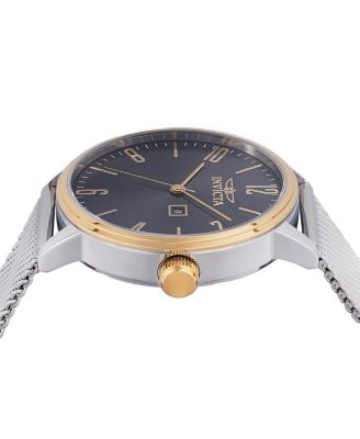 Men's 48938 Specialty Quartz 3 Hand Charcoal Dial Watch