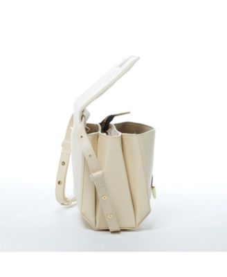 Leather Saddle Bag Off White Crossbody Purse Cream Women's Handbag