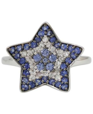 Suzy Levian Sterling Silver & Created White Sapphire Star Ring