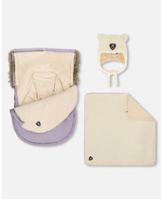 Baby Girl Bunting Bag Designed for Car Seat and Stroller Purple Gray - Baby