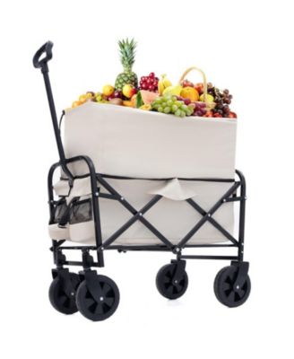 Outdoor Storage Cart Collapsible Foldable Wagon Cart Beach Heavy Duty Utility Cart