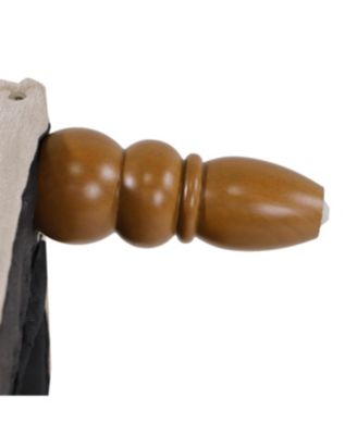 Footrest Chair Set with Vintage Brass Studs, Button Tufted Upholstered Armchair