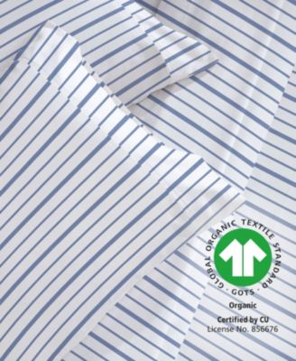 Printed Quatrefoil - 100% Organic Cotton Percale Sheets Full Size Set - Deep Pocket,