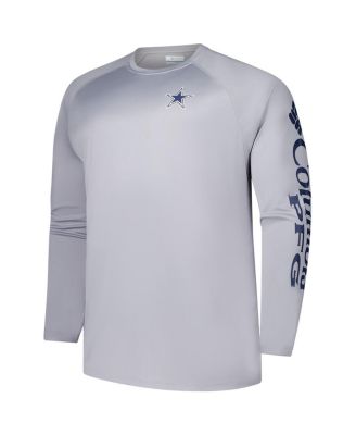 Men's Gray Dallas Cowboys Big & Tall Terminal Tackle Omni-Shade Raglan Long Sleeve T-Shirt