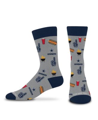For Bare Feet - Men's and Women's Gray Dallas Cowboys Tailgate Crew Socks