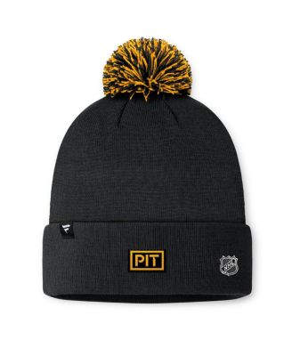 Men's Black Pittsburgh Penguins 2024 NHL Draft Cuffed Pom with Knit Hat