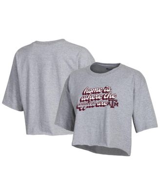 Champion - Women's Gray Texas A&M Aggies Boyfriend Cropped T-Shirt
