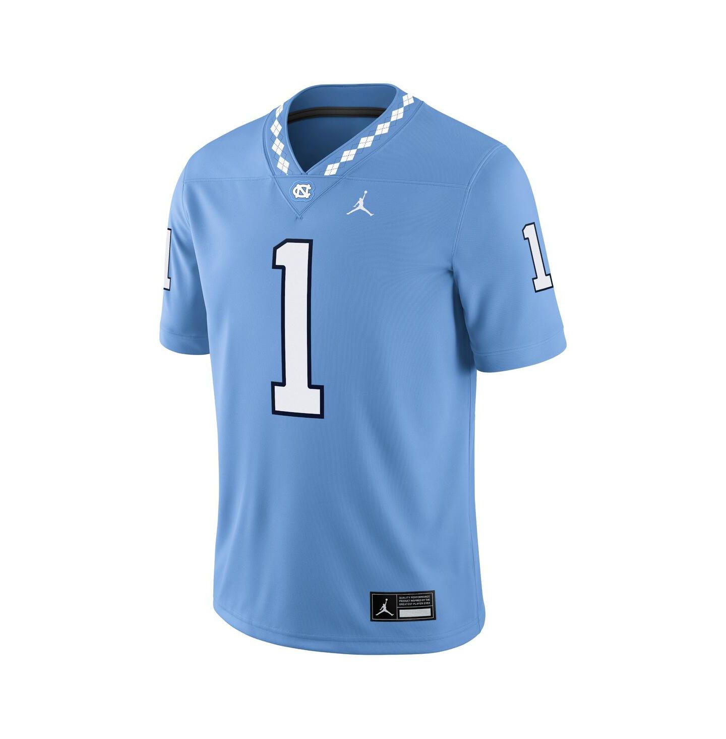 Мужские топы Jordan 1 Carolina Blue North Carolina Tar Heels Game Jersey — фото 2