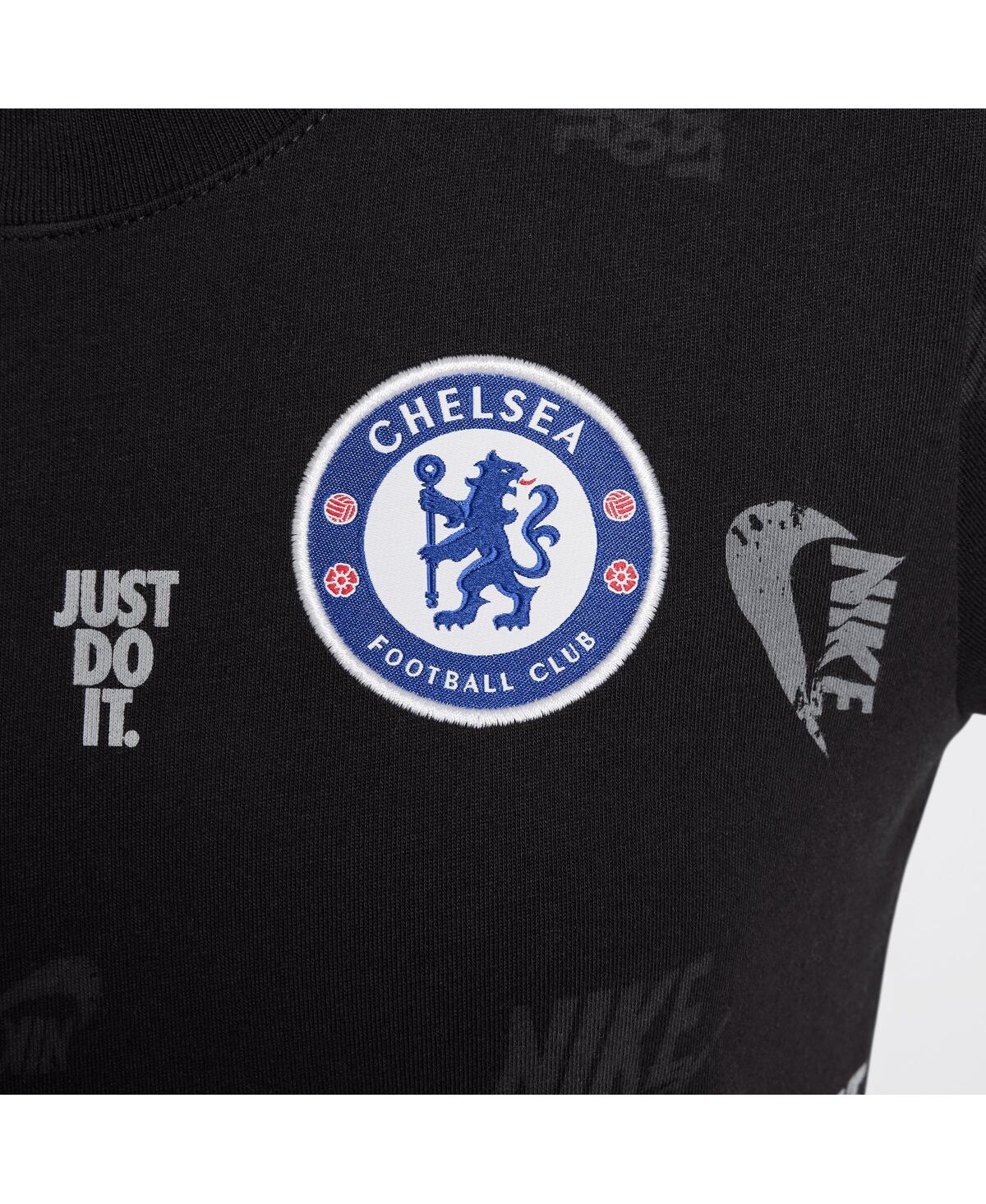 Nike Big Boys And Girls Black Chelsea Just Do It Crest T-shirt In Black