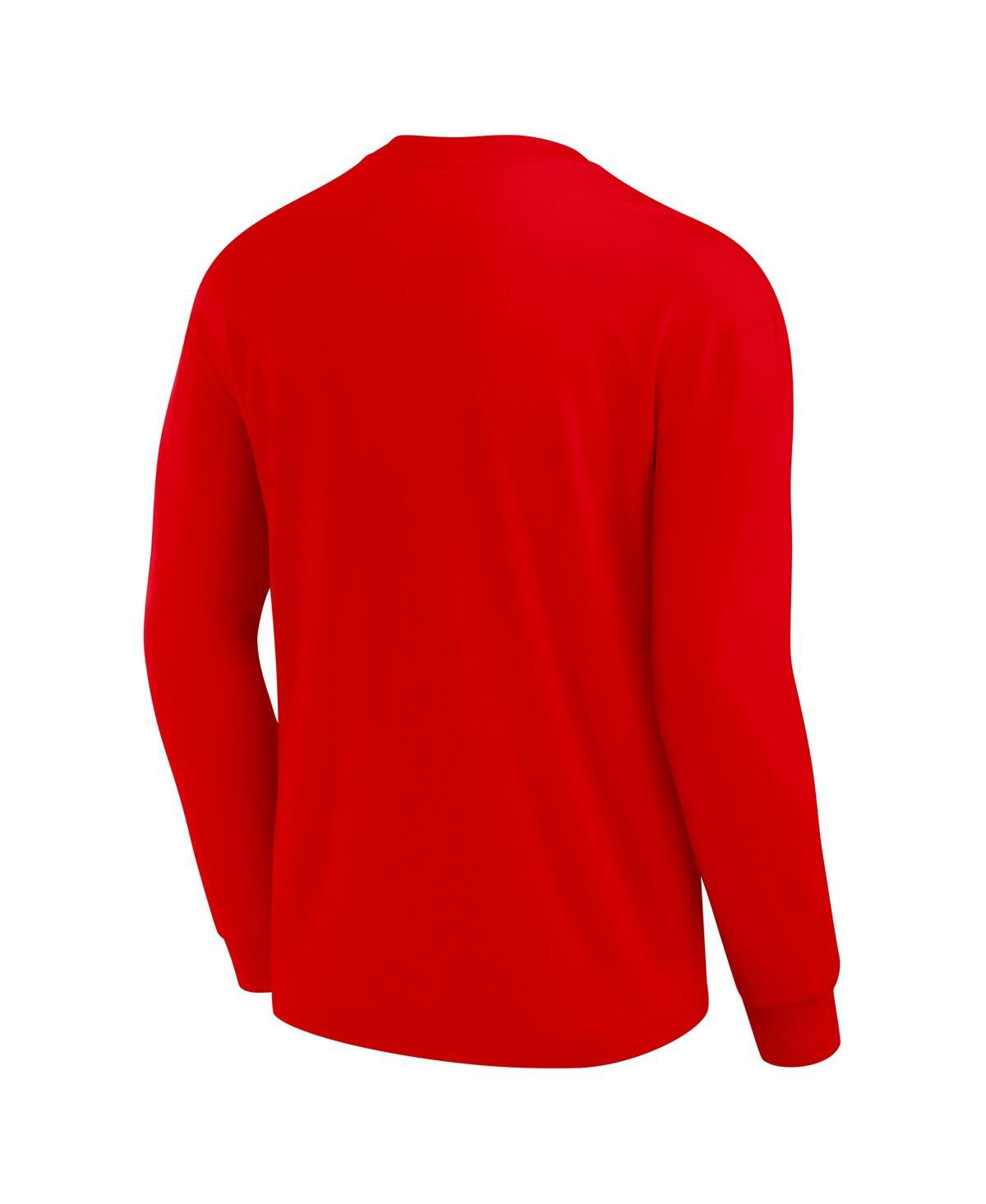 Fanatics Unlabeled Men's Red Maryland Terrapins Team Logo Long Sleeve T-shirt In Red