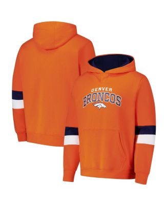 G-III Sports by Carl Banks - Men's Orange/Navy Denver Broncos Adaptive Faceoff Pullover Hoodie