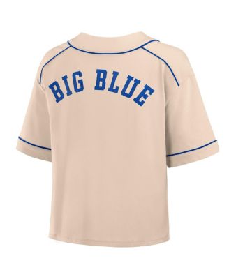 Women's Tan Kentucky Wildcats Oversized Dominant Force Cropped V-Neck T-Shirt